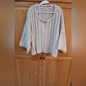 POL EUC Size M Very Roomy! Cozy Cream/blush Women's Sweater